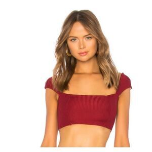 KYA Chloe Bikini Top in Ruby & Bellini Reversible